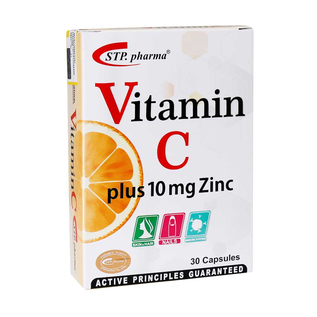 کپسول ویتامین سی و زینک 10 میلی گرم اس تی پی فارما 30 عدد