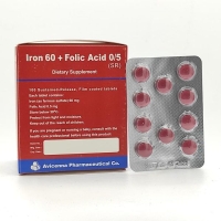 قرص آهن 60 و فولیک اسید 0.5 آوه سینا 100 عدد